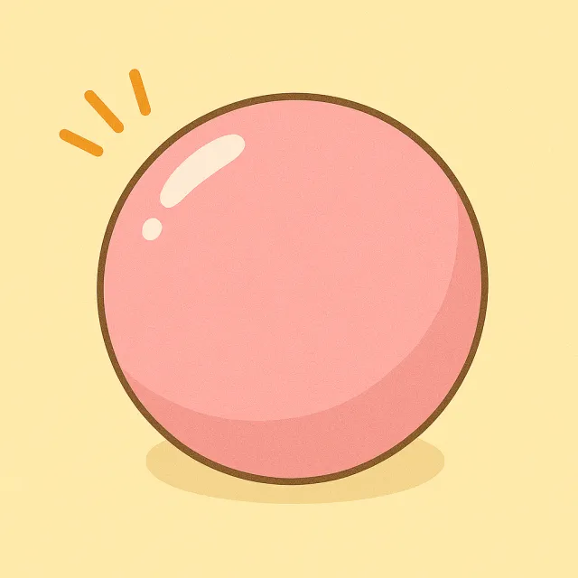 ピラティスボールのピンク色　つるつるタイプ