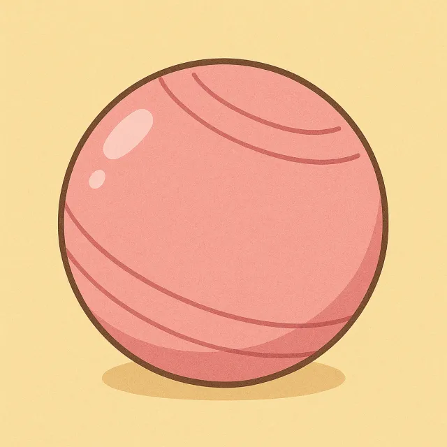ピラティスボールのピンク色　滑り止め付